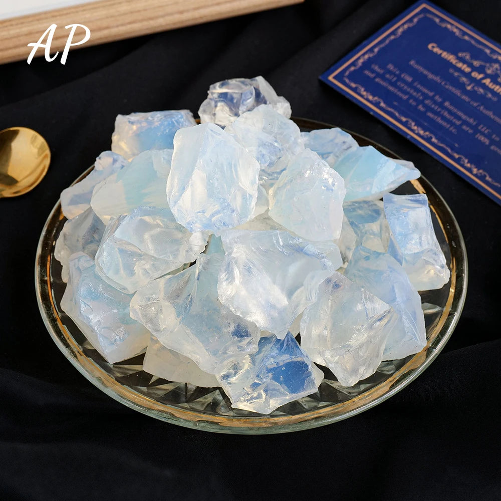 Crystal Raw Stone Opalite Crystal Gem Specimen Aromatherapy Stone Opal  Unpolished Collection Home Decoration