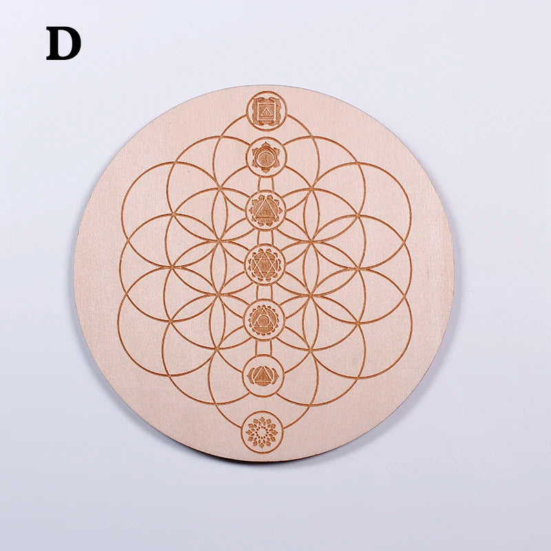 FOR Natural Crystal 7 Chakra Reiki Luky Crystal Sphere Beads Seven Star Array Base Handmade Wooden Pedestal Coaster Home Decor