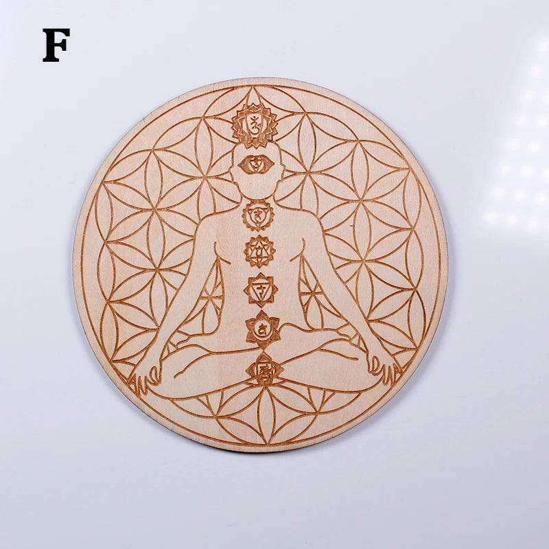 FOR Natural Crystal 7 Chakra Reiki Luky Crystal Sphere Beads Seven Star Array Base Handmade Wooden Pedestal Coaster Home Decor