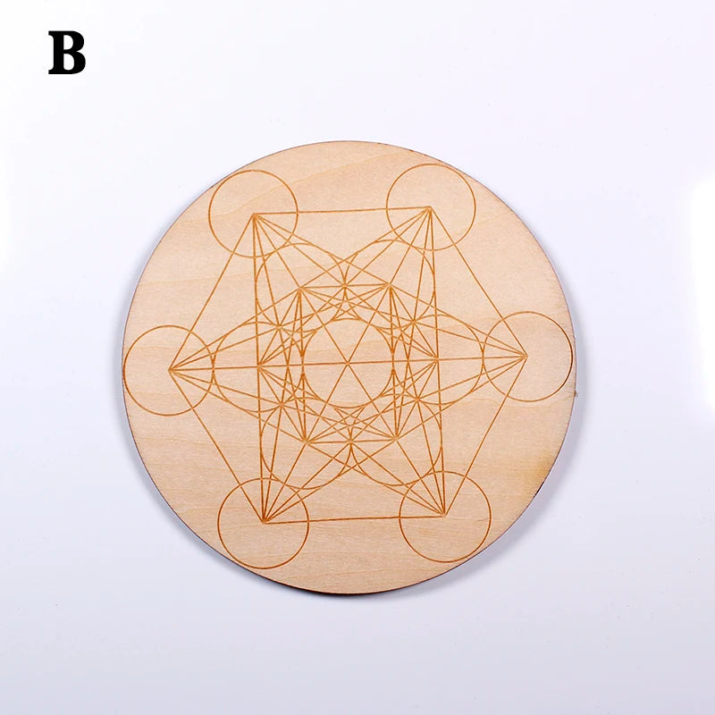 FOR Natural Crystal 7 Chakra Reiki Luky Crystal Sphere Beads Seven Star Array Base Handmade Wooden Pedestal Coaster Home Decor