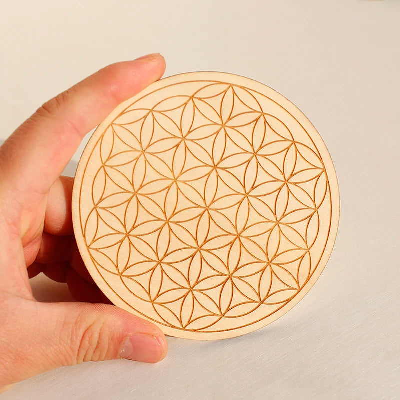 FOR Natural Crystal 7 Chakra Reiki Luky Crystal Sphere Beads Seven Star Array Base Handmade Wooden Pedestal Coaster Home Decor