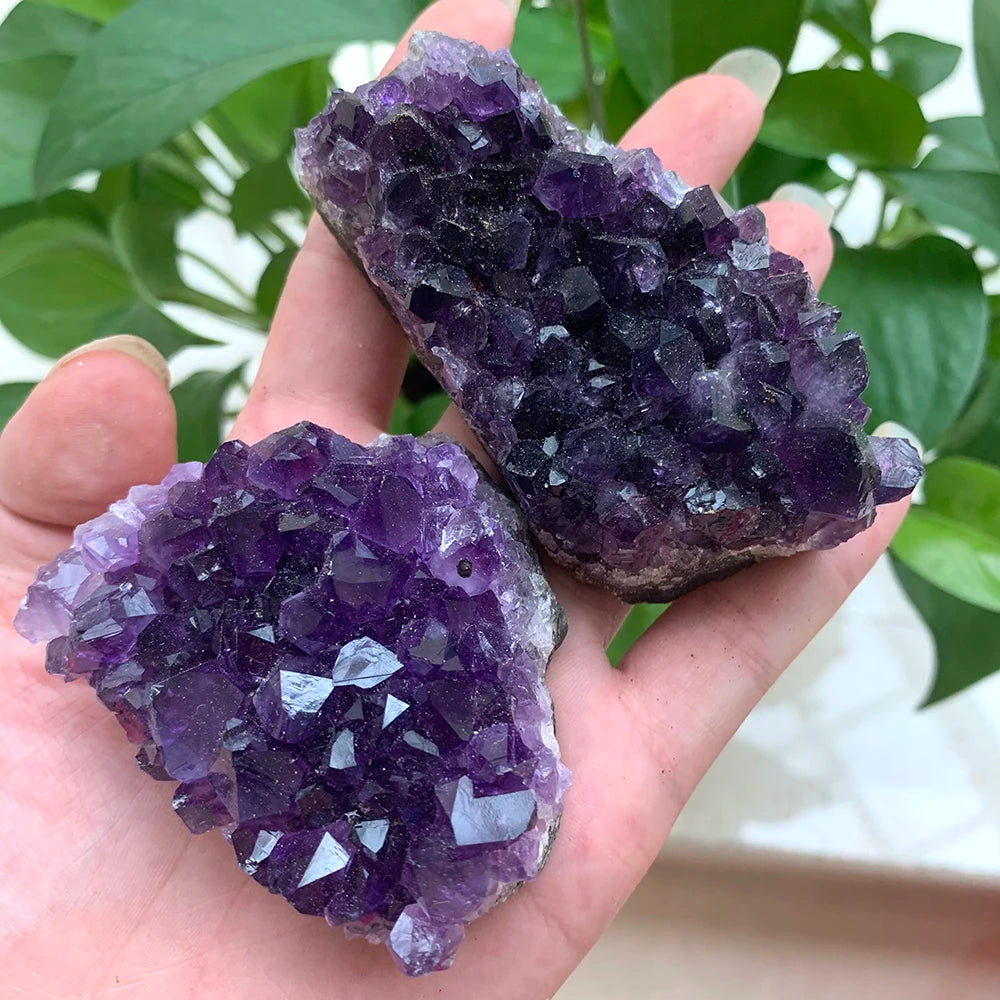 100-120g  High quality Natural stone deep Amethyst Quartz Crystal Cluster Specimen Healing