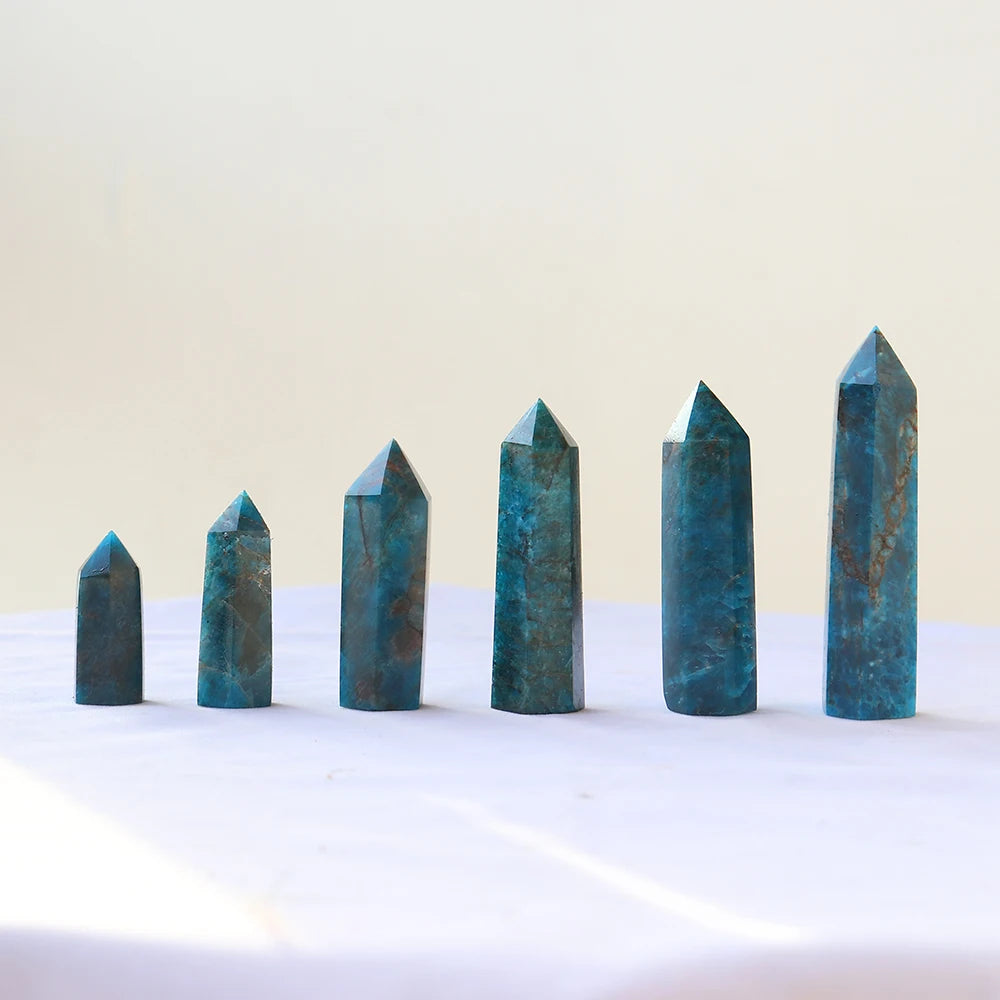 Natural crystal stone apatite Crystal wand Healing Stone Hexagonal Prisms Obelisk Wand Treatment Stone DIY Gift