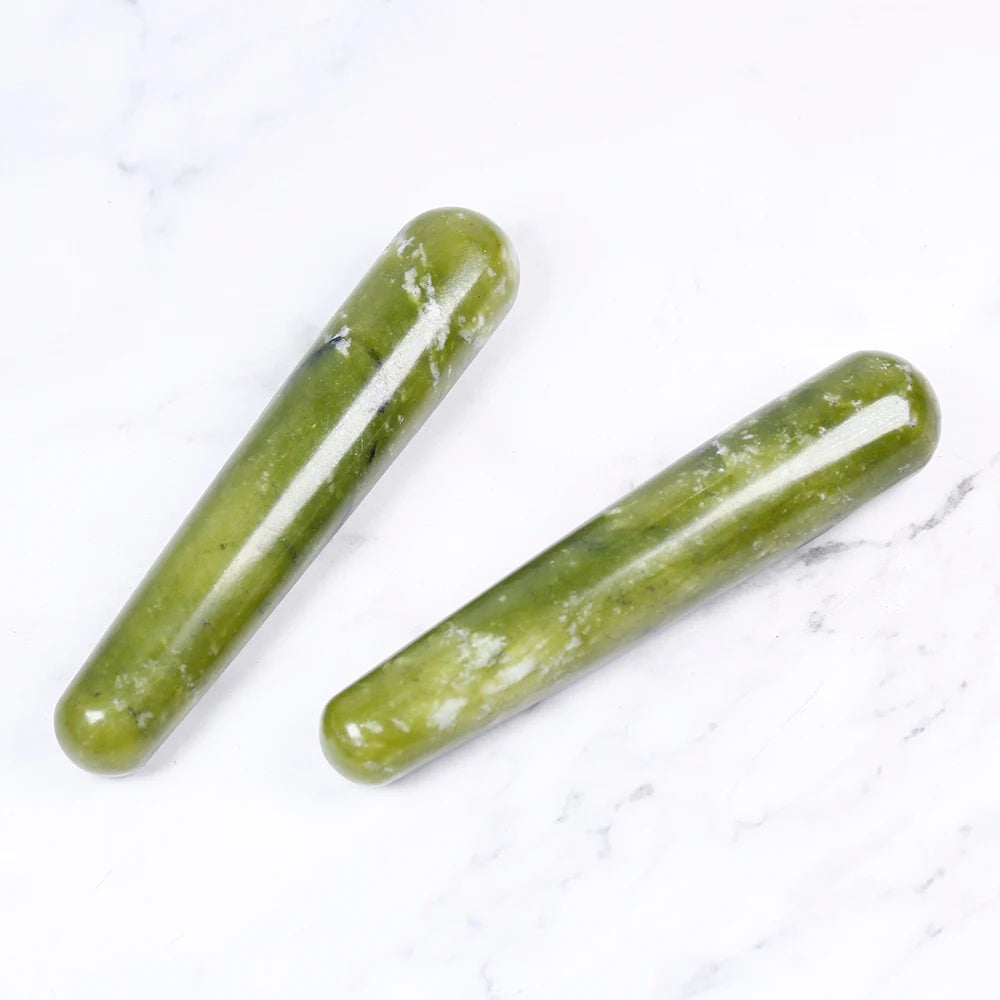 1PC good Quality Natural Green jade xiuyu Wands Gemstone Crafts Pleasure Wand Body Hand Massage Wood Magic Stone Ornament Gifts