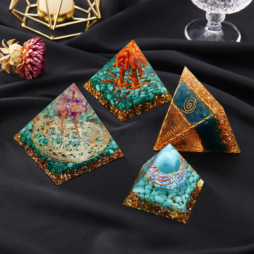 Natural crystal energy symbol Chakra Healing Stone pyramid ornament magic point Proportion energy crystal gem