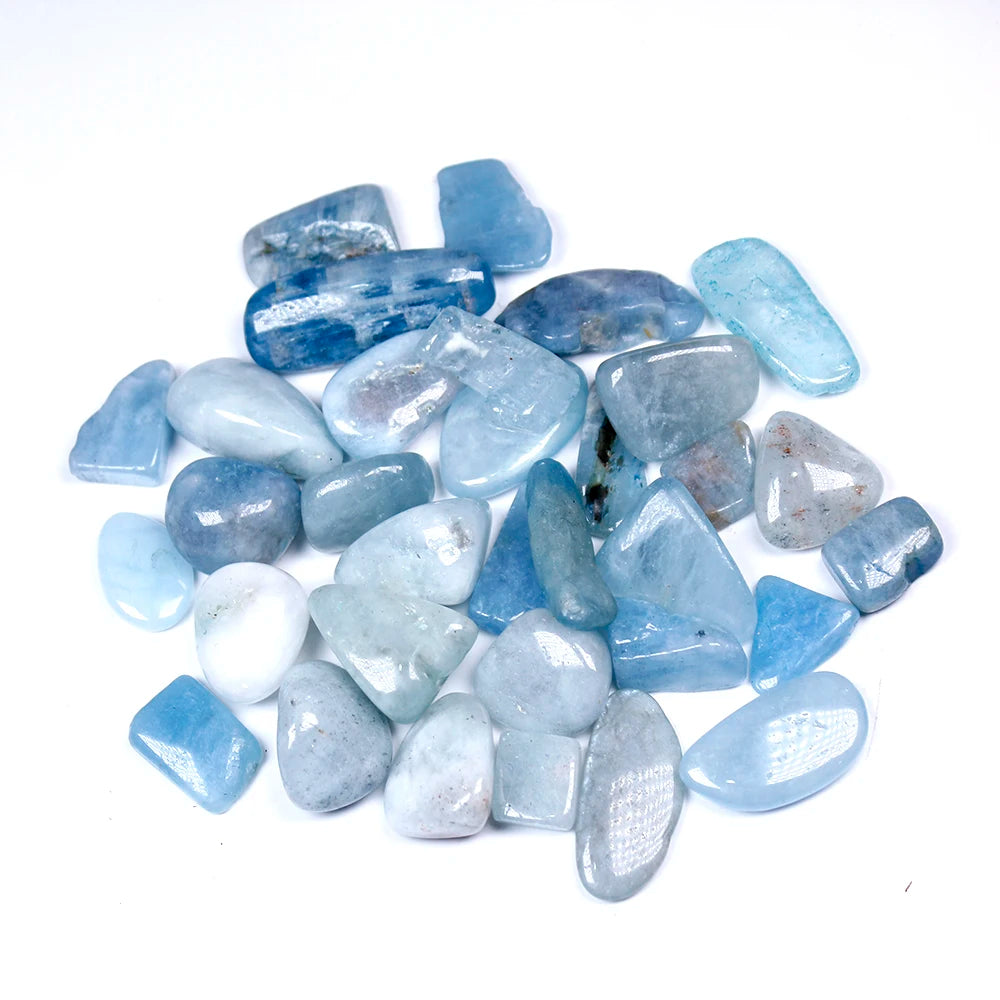 Natural crystal stone Aquamarine Protolith  Tumbled Stone Healing Reiki Crystal Chakra Home Decor Garden Flower Decorative