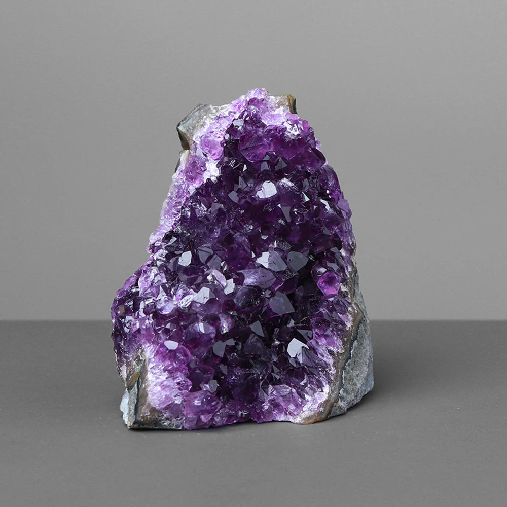 1pc Natural Uruguayan Amethyst cluster Deep violet quartz Amethyst block Irregular Stone for home decoration