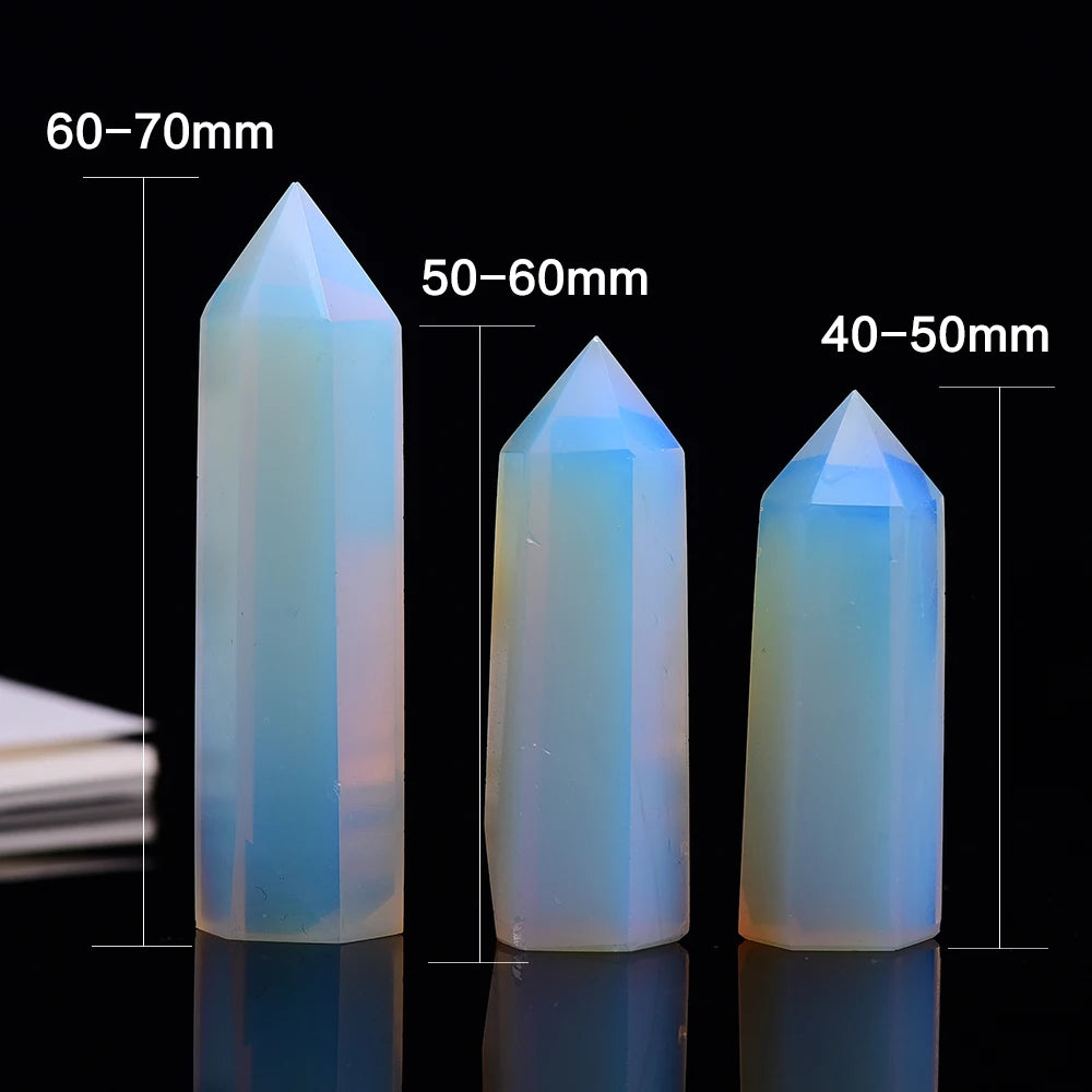 4-7cm 1pcs  opal crystal point healing stone hexagonal prisms column wand treatment stone