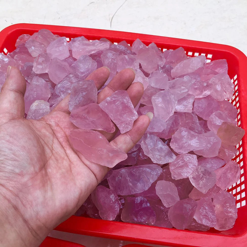 50G Natural Raw Pink Rose Quartz Crystal Rough Stone Specimen Healing crystal love natural stones and minerals fish tank stone