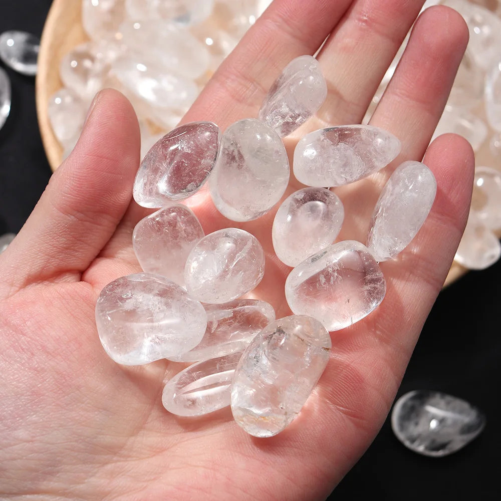 50g Natural Gemstone Clear Quartz Polished Tumbled Stones Gravels Healing White Crystal Minerals Specimen Aquarium Home Decor