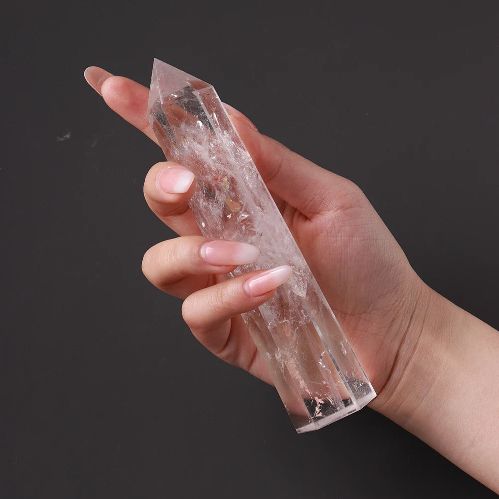 Big wand Natural Crystal Clear Quartz Transparency Quartz Point Healing Stone Hexagonal Prisms  Obelisk Wand Stone Home Decor