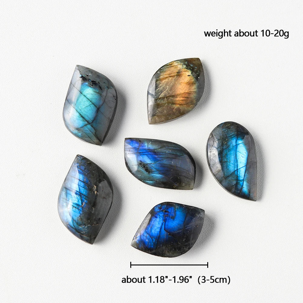 1PC Natural Labradorite Leaf Drip Shaped Quartz Polished Moonlight Gem DIY Crystal Pendant Accessories Decoration