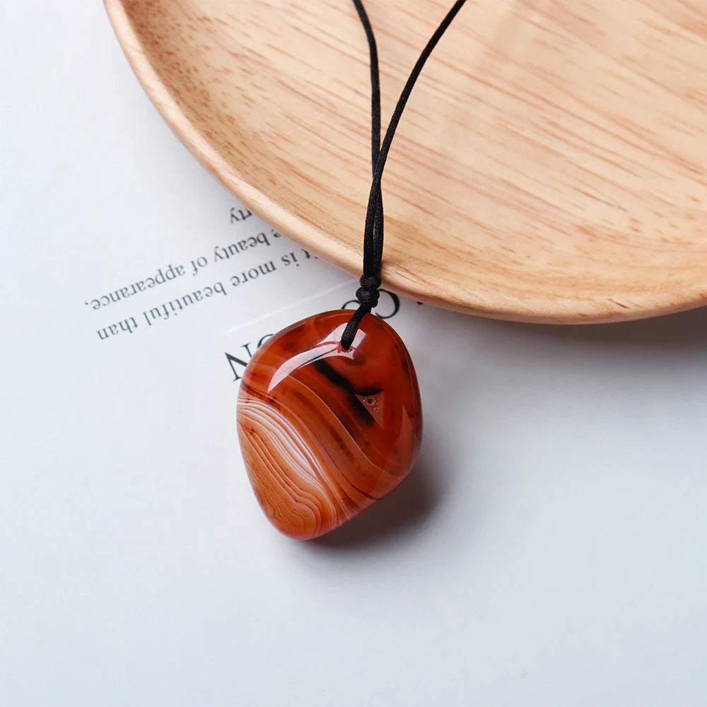 Natural Crystal Stone Twining agate Large particle polished crushed stone health energy Quartz pendant  Crystal agate necklace