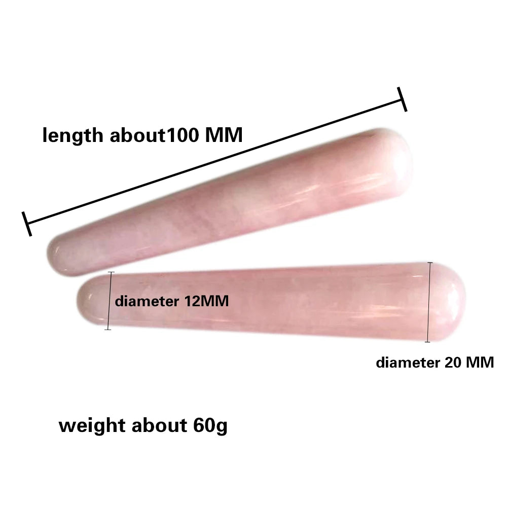 1PC good Quality Natural Rose Quartz Yoni Wands Gemstone Crafts Pleasure Wand Body Hand Massage Wood Magic Stone Ornament Gifts