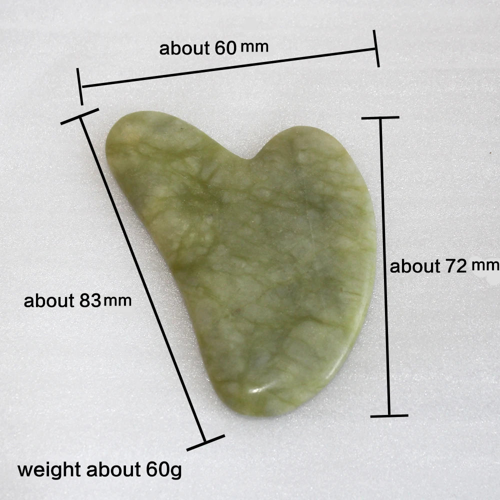 Natural green jade Gua Sha Board Pink Jade Stone Body Facial Eye Scraping Plate Acupuncture Massage Relaxation Health Care 1