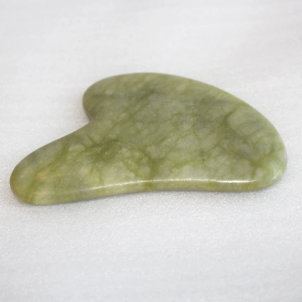 Natural green jade Gua Sha Board Pink Jade Stone Body Facial Eye Scraping Plate Acupuncture Massage Relaxation Health Care 1