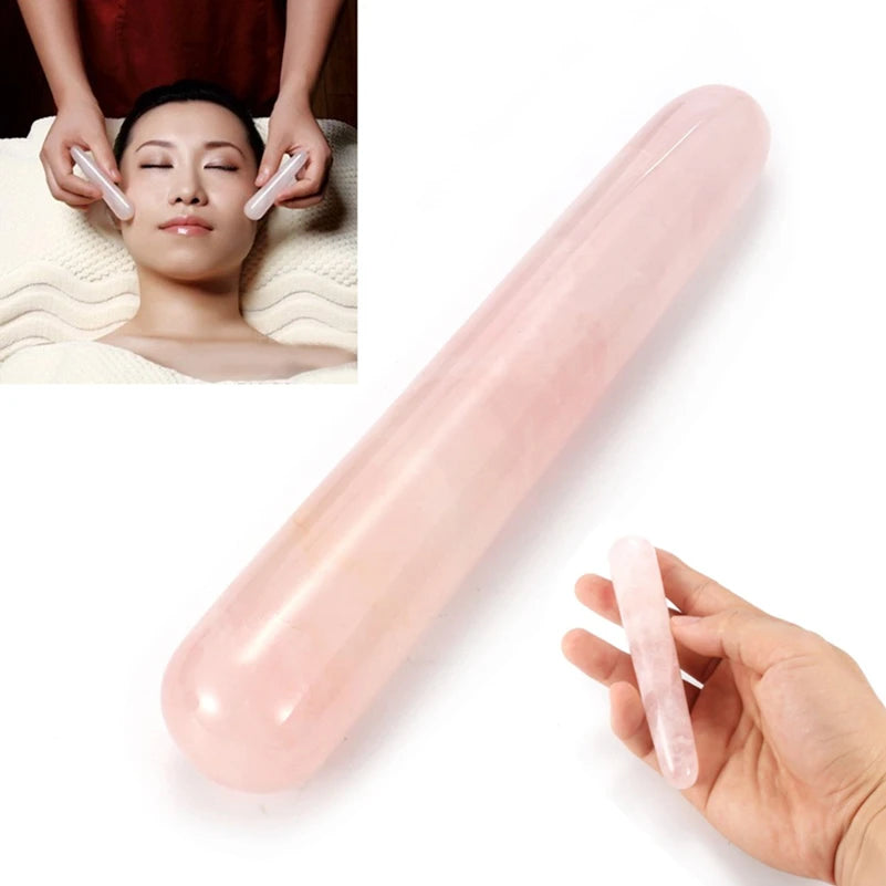 1PC good Quality Natural Rose Quartz Yoni Wands Gemstone Crafts Pleasure Wand Body Hand Massage Wood Magic Stone Ornament Gifts