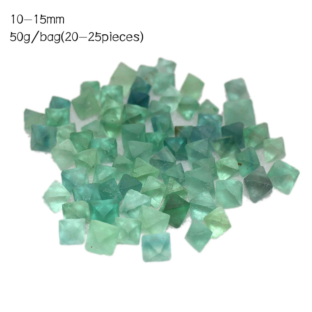 Natural Green fluorite Octahedral crystal point Raw Gemstone Ornament Cane Decoration Stone Collection Stone Crystals Mineral