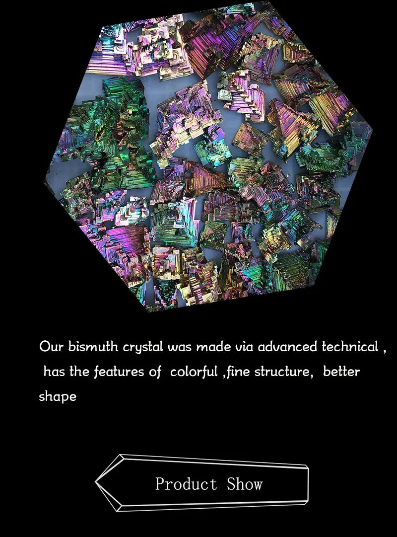 Beautiful gift rainbow bismuth specimen crystal ore healing mineral natural crystal rough Bismuth ore Green metal 1pcs