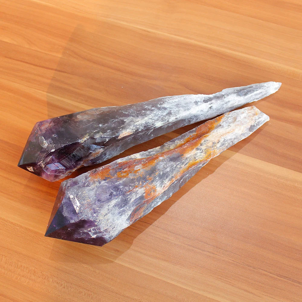 Super size Natural Amethyst Quartz Cluster Crystal Rod Point Specimen Scepter Super power Spirit Healing Gemstone energy