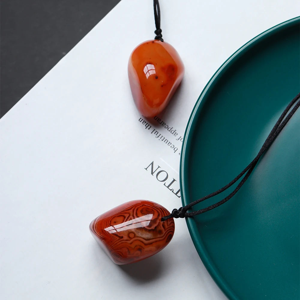 Natural Crystal Stone Twining agate Large particle polished crushed stone health energy Quartz pendant  Crystal agate necklace