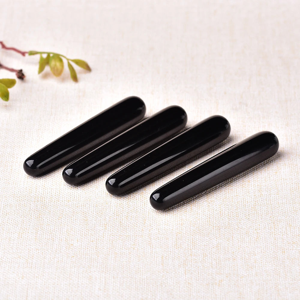 1PC Natural Black Quartz Wands Obsidian Gemstone Crafts Pleasure Wand Body Hand Massage Wood Magic Stone Ornament Gifts