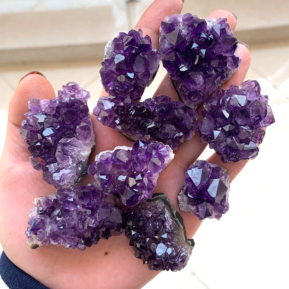 Natural Raw Amethyst Quartz Purple Crystal Cluster Healing Stones Specimen Home Decoration Crafts Decoration Ornament