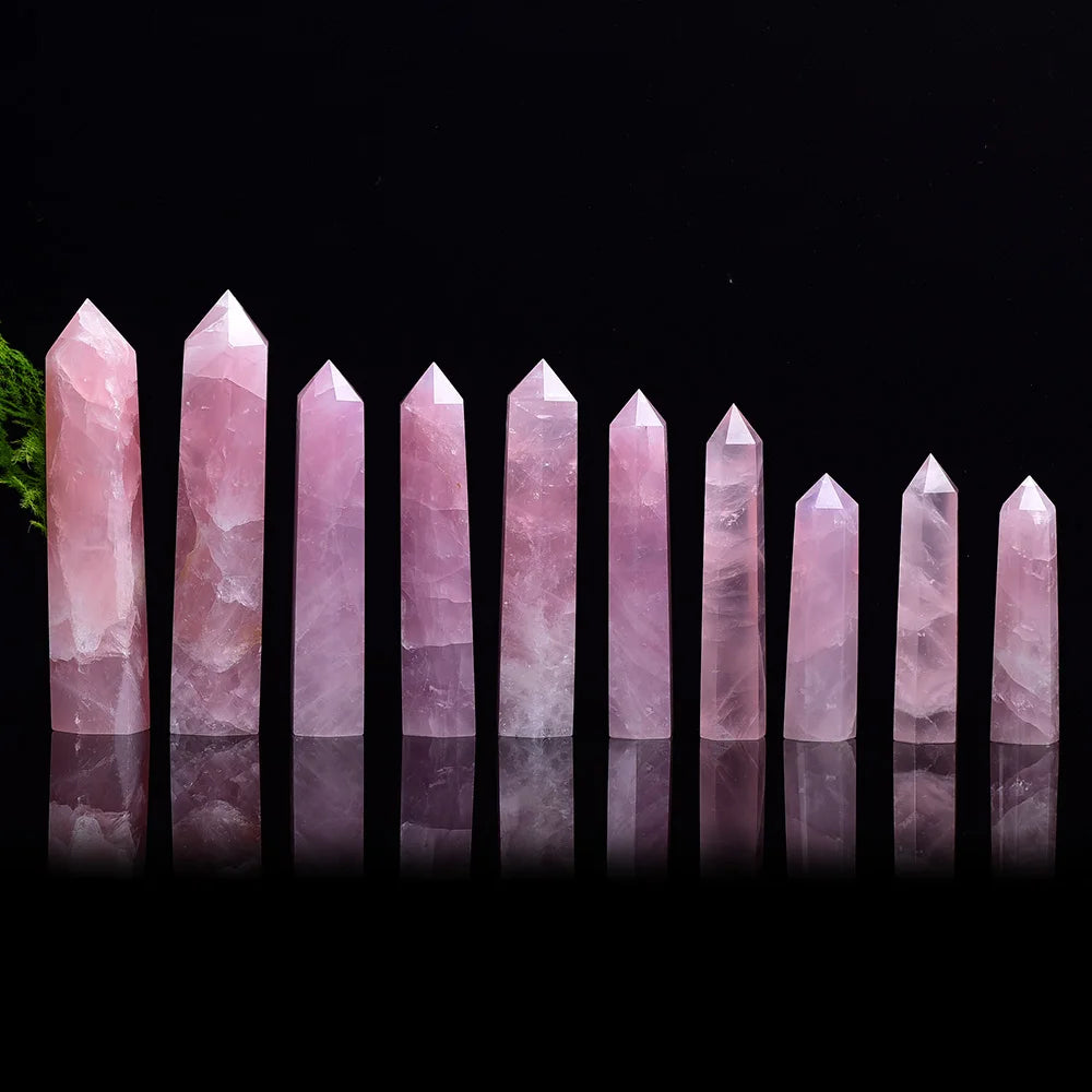 BIG Natural Rose Quartz Crystal Point Mineral Ornament Magic Repair Stick Family Home Decoration Study Decoration DIY Gift