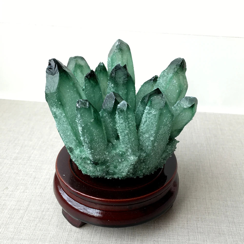 1pc Green Ghost Phantom Quartz Crystal Cluster rock stones and crystals mineral reiki Healing Specimen Home decor （not natural ）