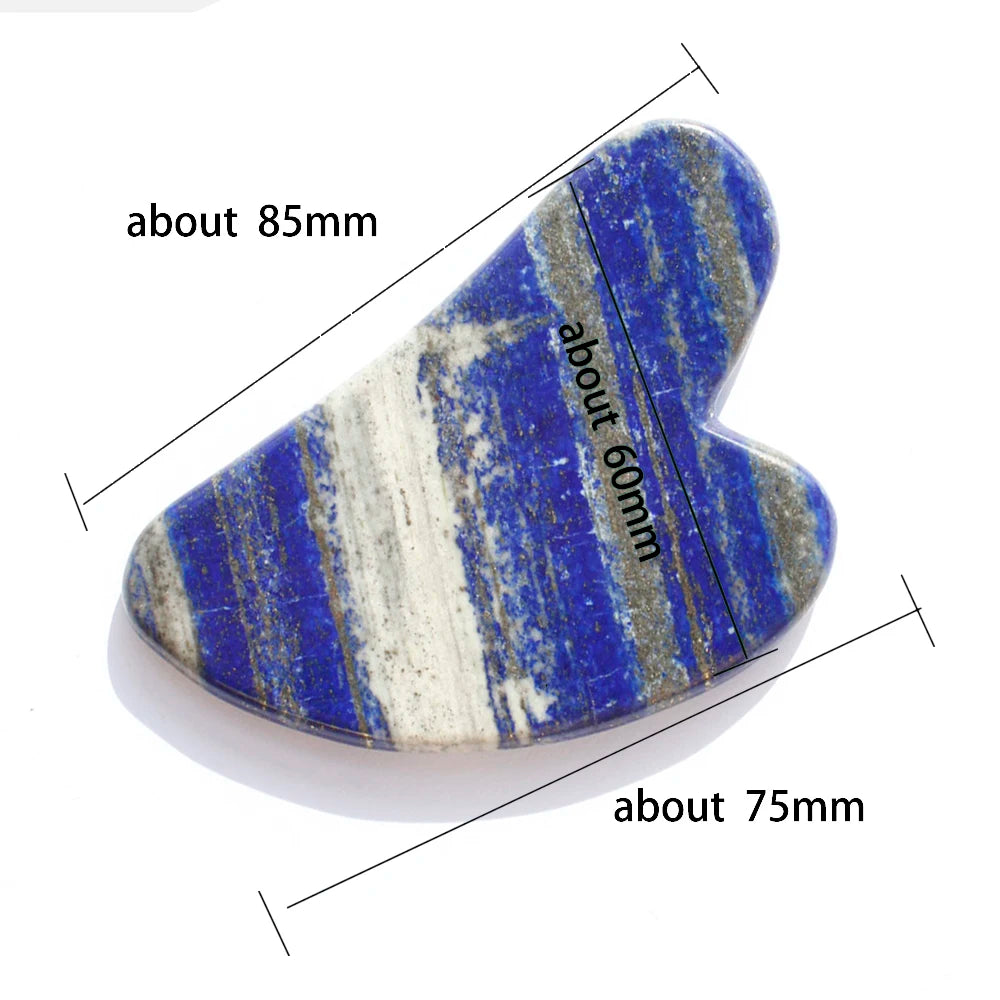 Buyde Crystal Cosmetology Board Natural Lapis Lazuli Thin Face Tool Healthy Scraping Plate Gift for Girlfriend