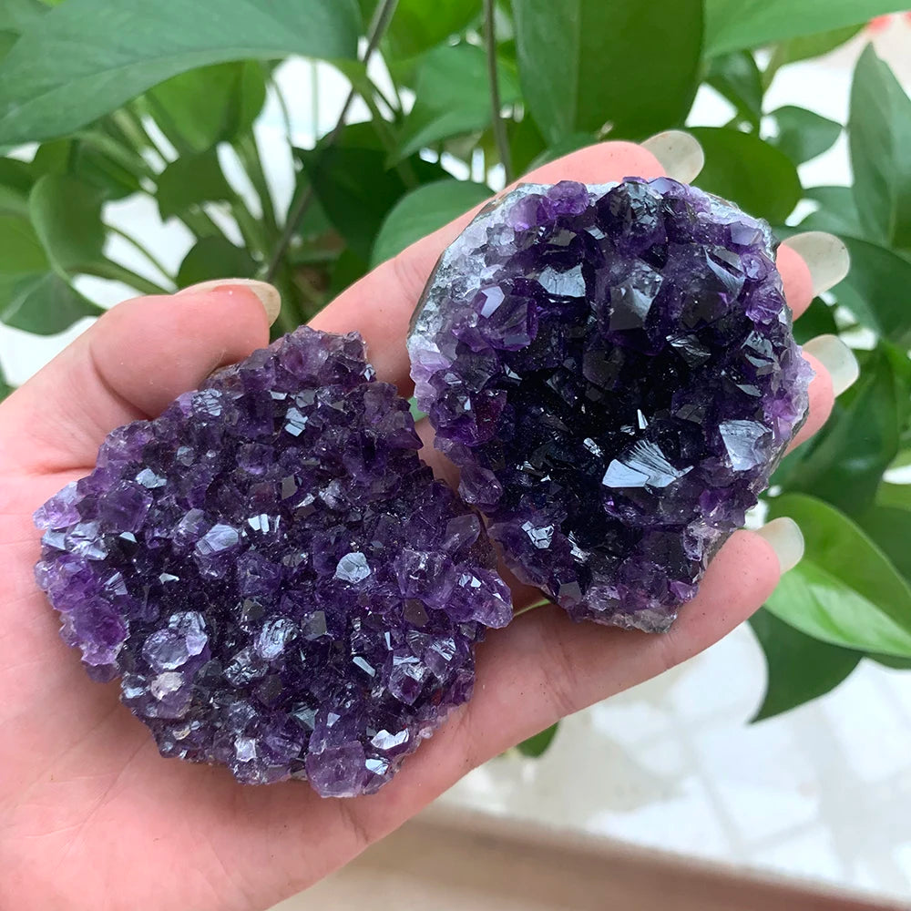 100-120g  High quality Natural stone deep Amethyst Quartz Crystal Cluster Specimen Healing