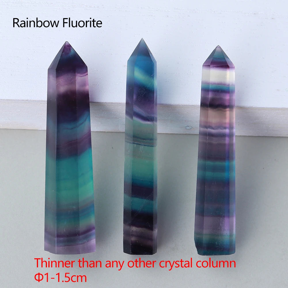 NEW Buyde Crystal Hexagonal Prism Crafts Natural Stone Quartz Tower 36 Colors Energy Mineral Wand Home Decoration