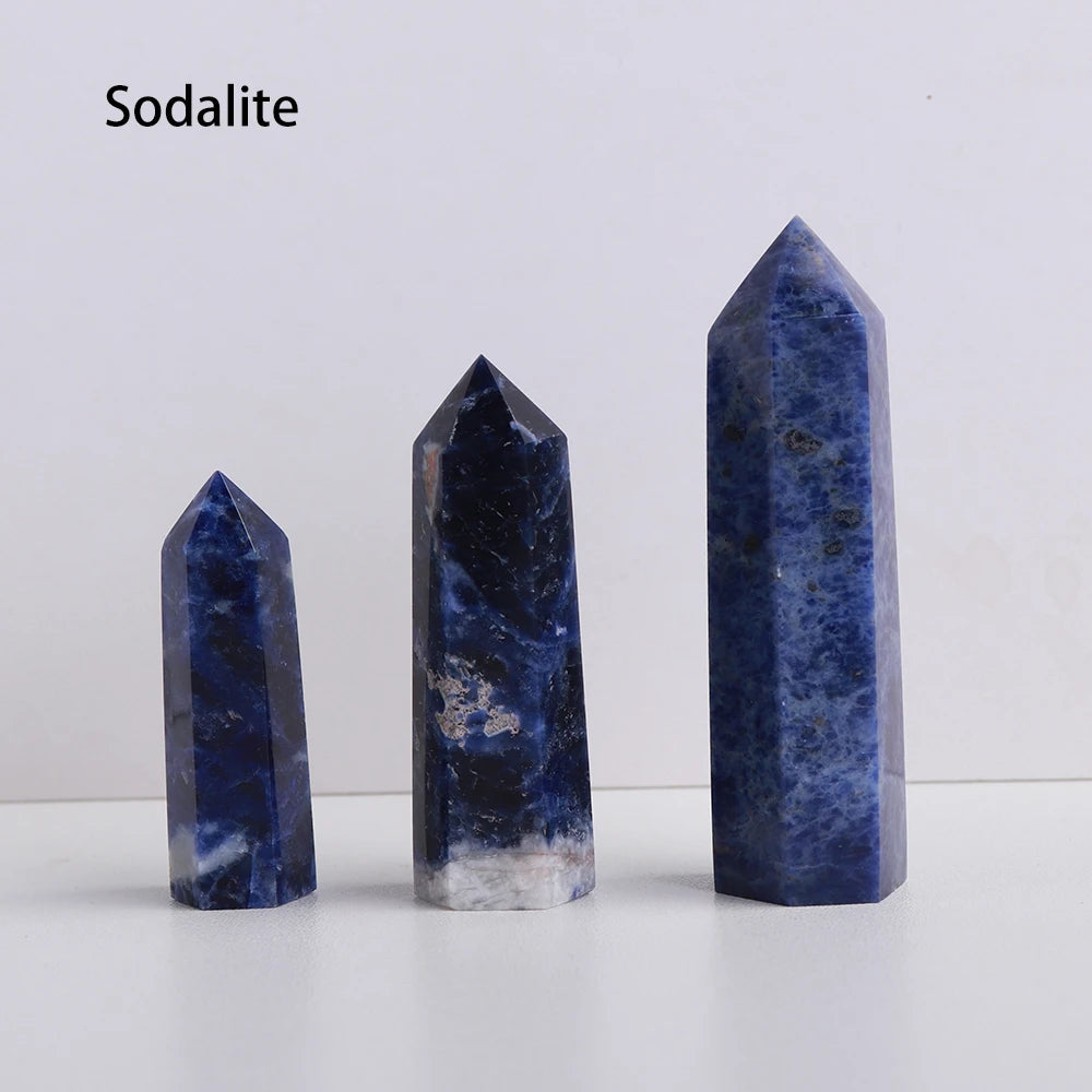 NEW Buyde Crystal Hexagonal Prism Crafts Natural Stone Quartz Tower 36 Colors Energy Mineral Wand Home Decoration