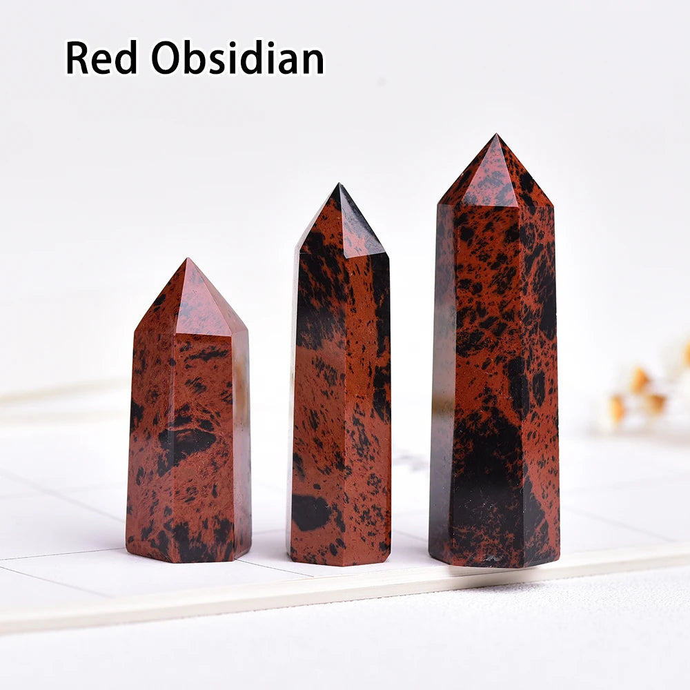 NEW Buyde Crystal Hexagonal Prism Crafts Natural Stone Quartz Tower 36 Colors Energy Mineral Wand Home Decoration