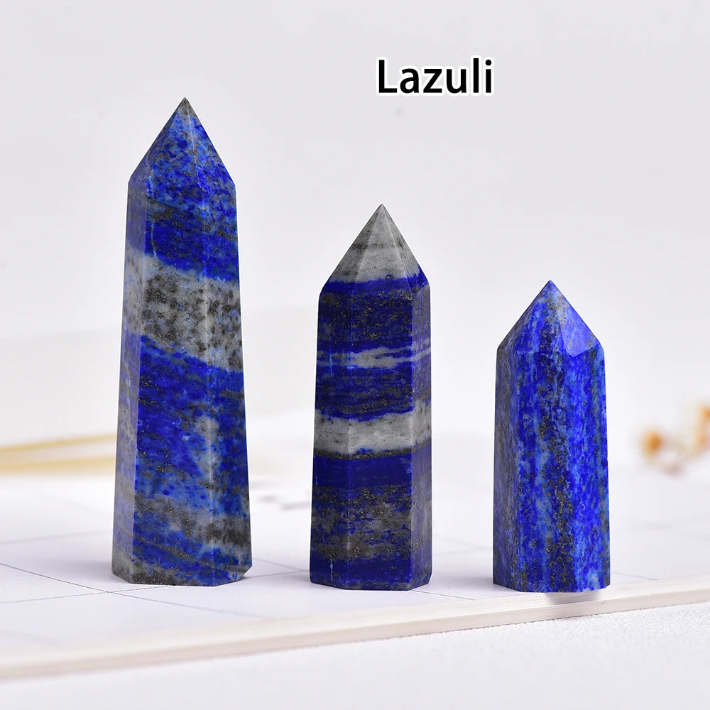 NEW Buyde Crystal Hexagonal Prism Crafts Natural Stone Quartz Tower 36 Colors Energy Mineral Wand Home Decoration