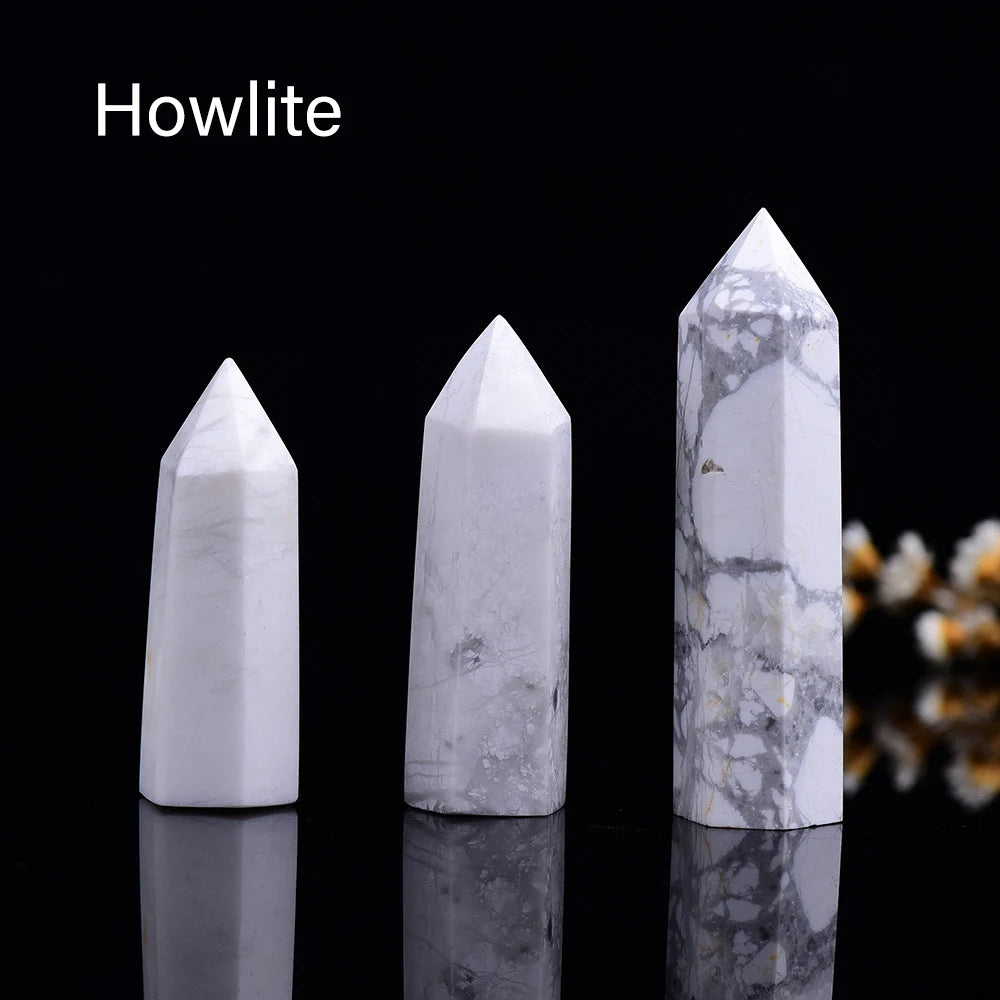 NEW Buyde Crystal Hexagonal Prism Crafts Natural Stone Quartz Tower 36 Colors Energy Mineral Wand Home Decoration