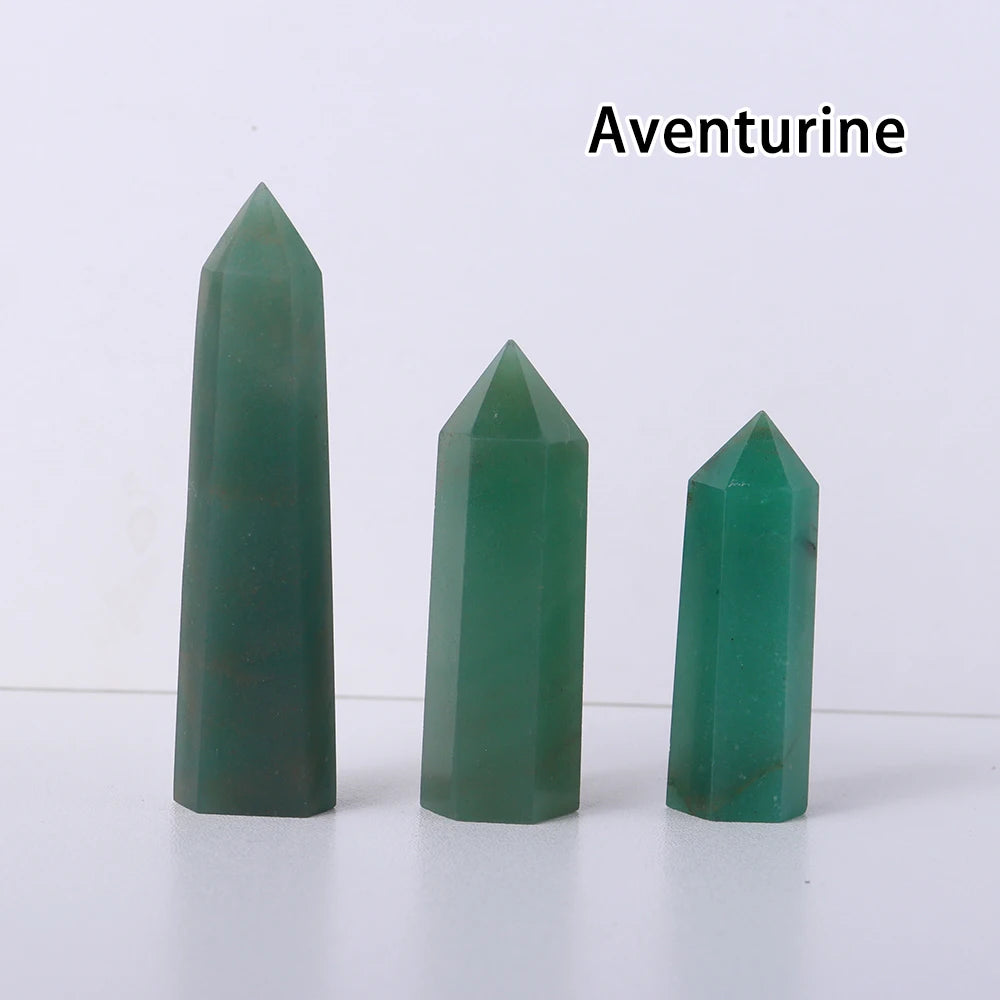 NEW Buyde Crystal Hexagonal Prism Crafts Natural Stone Quartz Tower 36 Colors Energy Mineral Wand Home Decoration