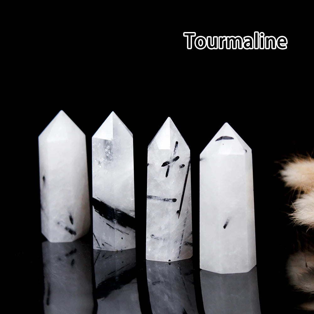 NEW Buyde Crystal Hexagonal Prism Crafts Natural Stone Quartz Tower 36 Colors Energy Mineral Wand Home Decoration