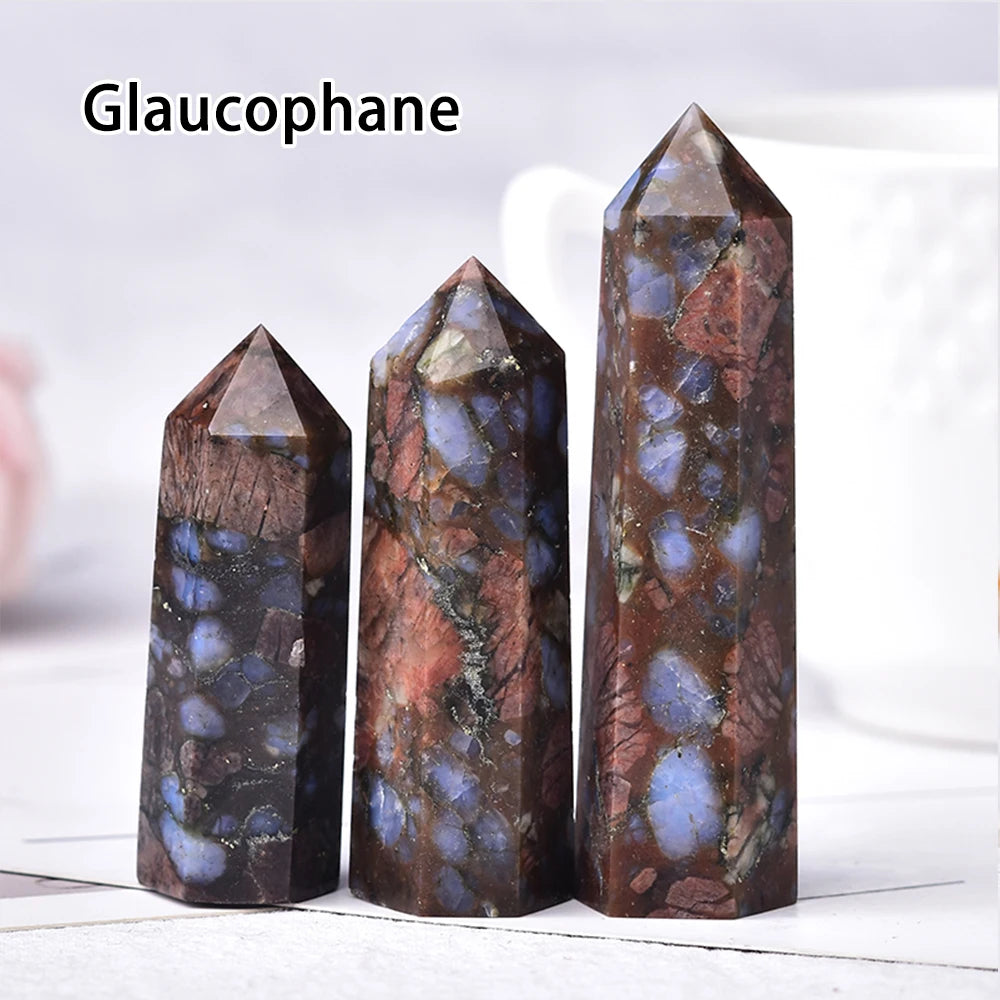 NEW Buyde Crystal Hexagonal Prism Crafts Natural Stone Quartz Tower 36 Colors Energy Mineral Wand Home Decoration