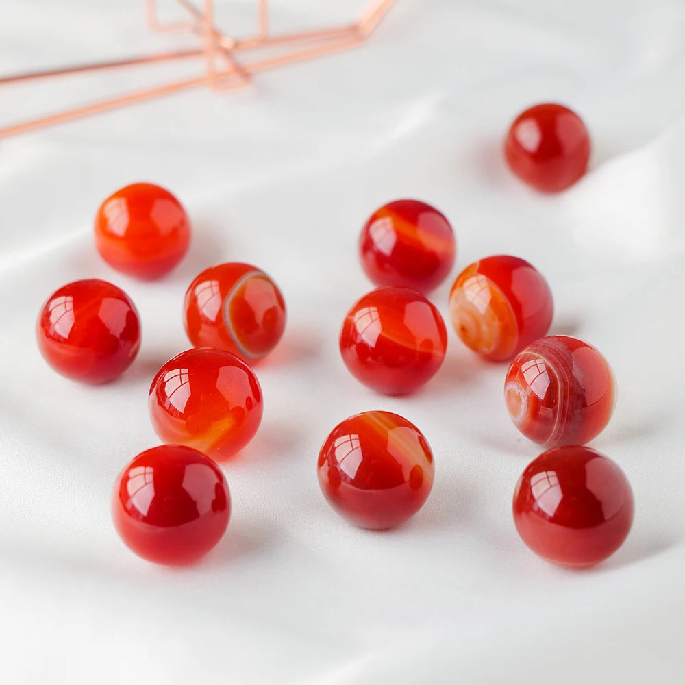 Natural  20mm Red Agate Crystal Ball Carnelian Spheres No Hole  Diy Jewelry Design Fish Tank Ornament  Crystal Decor