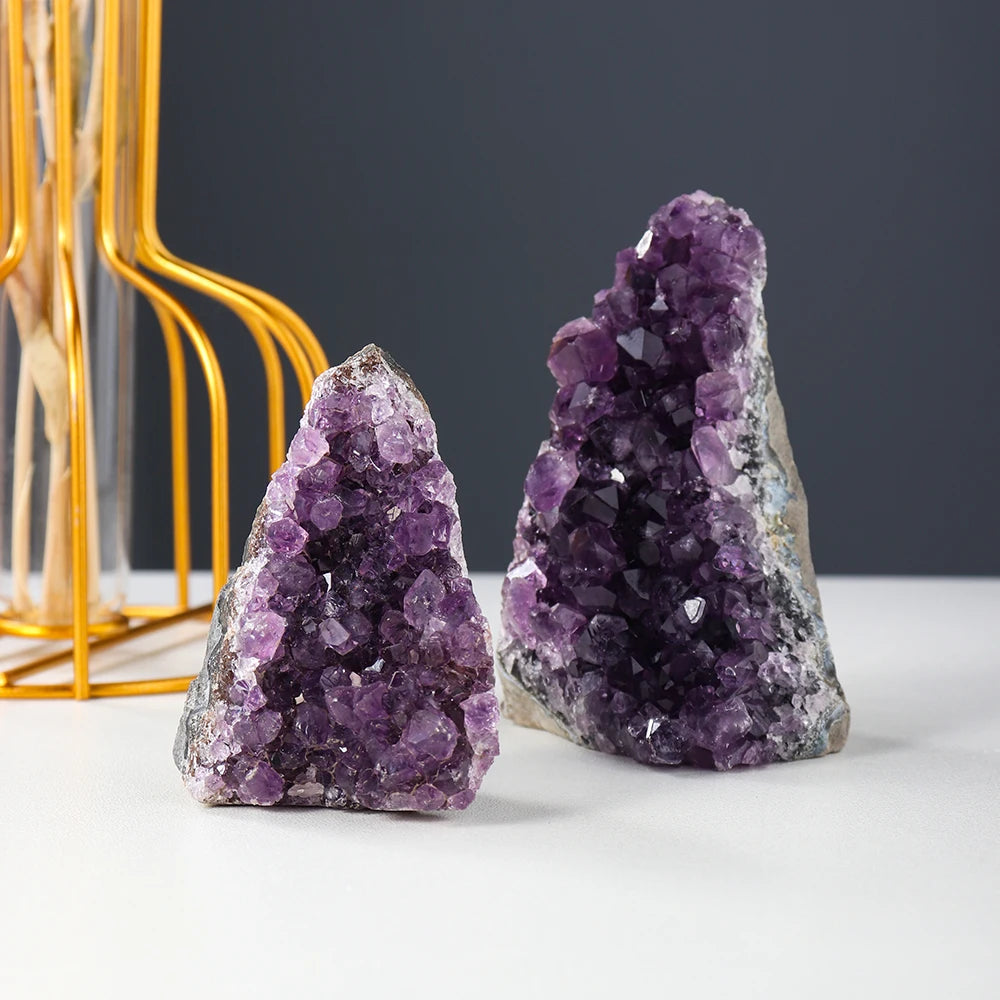 Natural Amethyst Cluster Purple Quartz  Healing Stone Home Decoration Crafts Home Decoration Ornament