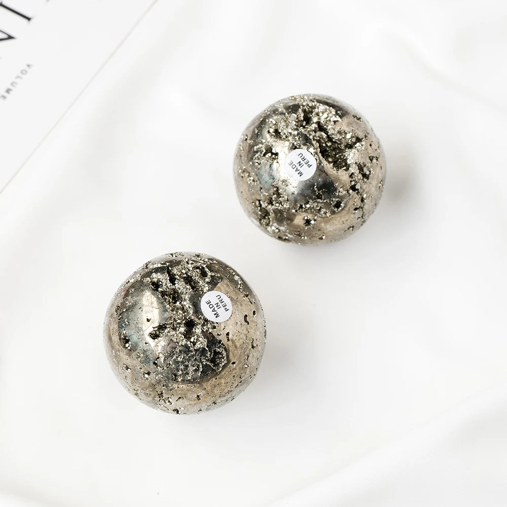 Natural Chalcopyrite Crystal Sphere Pyrite Ball Crystal Stone Rock Healing Specimen Mineral Reiki Chakra Home Room Decoration