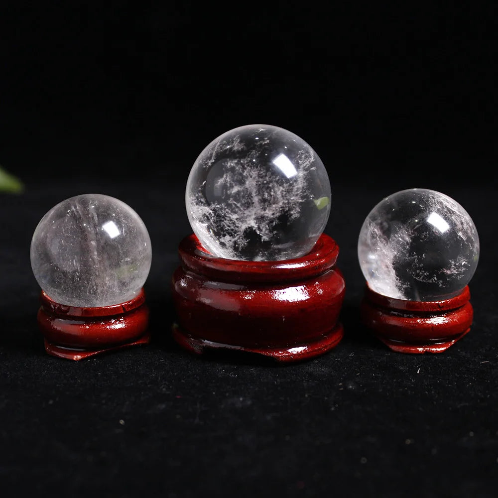 Natural Clear Quartz Crystal Sphere Balls Sphere white Crystal Ball Home Decoration Craft FengShui Photography Gift