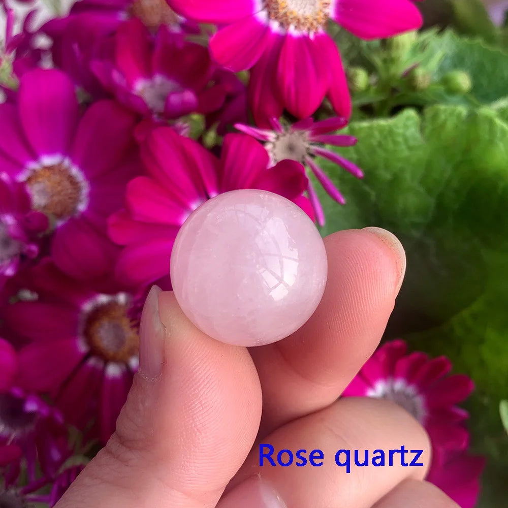 Natural Crystal Amethyst Rose Quartz Magic Ball Healing Polished Massage Reiki Meditation Energy Sphere Home Decor Gift