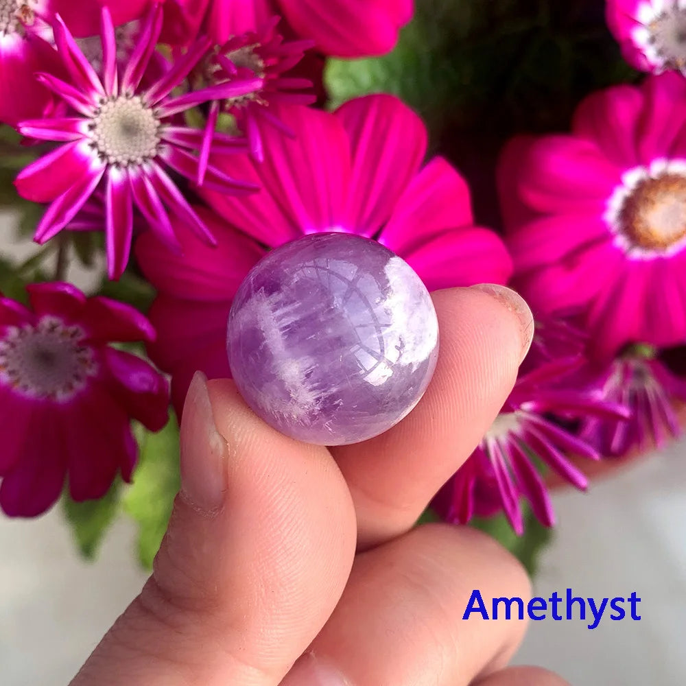 Natural Crystal Amethyst Rose Quartz Magic Ball Healing Polished Massage Reiki Meditation Energy Sphere Home Decor Gift