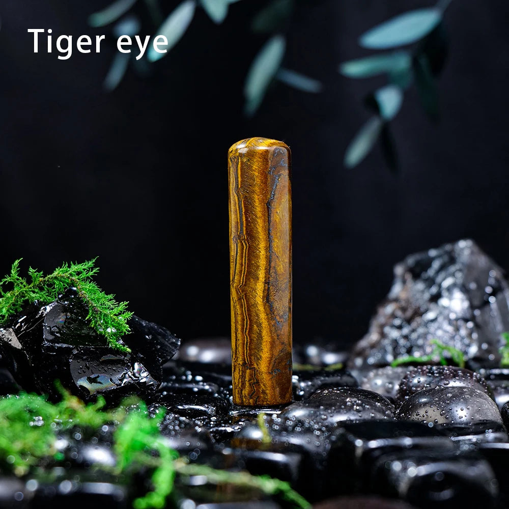 Natural Crystal Gemstones Handmade Tiger eye Red Jaser Polished Cylindrical Pendulum DIY Jewelry Pendant Jewelry Making