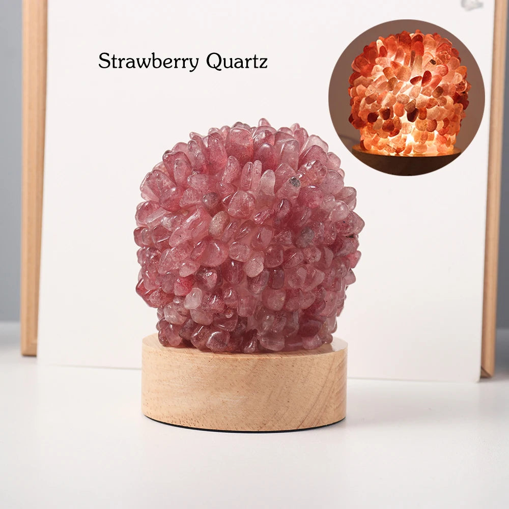 Natural Crystal Lamp Rose Quartz Amethyst Stone Gravel Adhesion Reiki Cluster Healing Home Decor Mineral Specimen