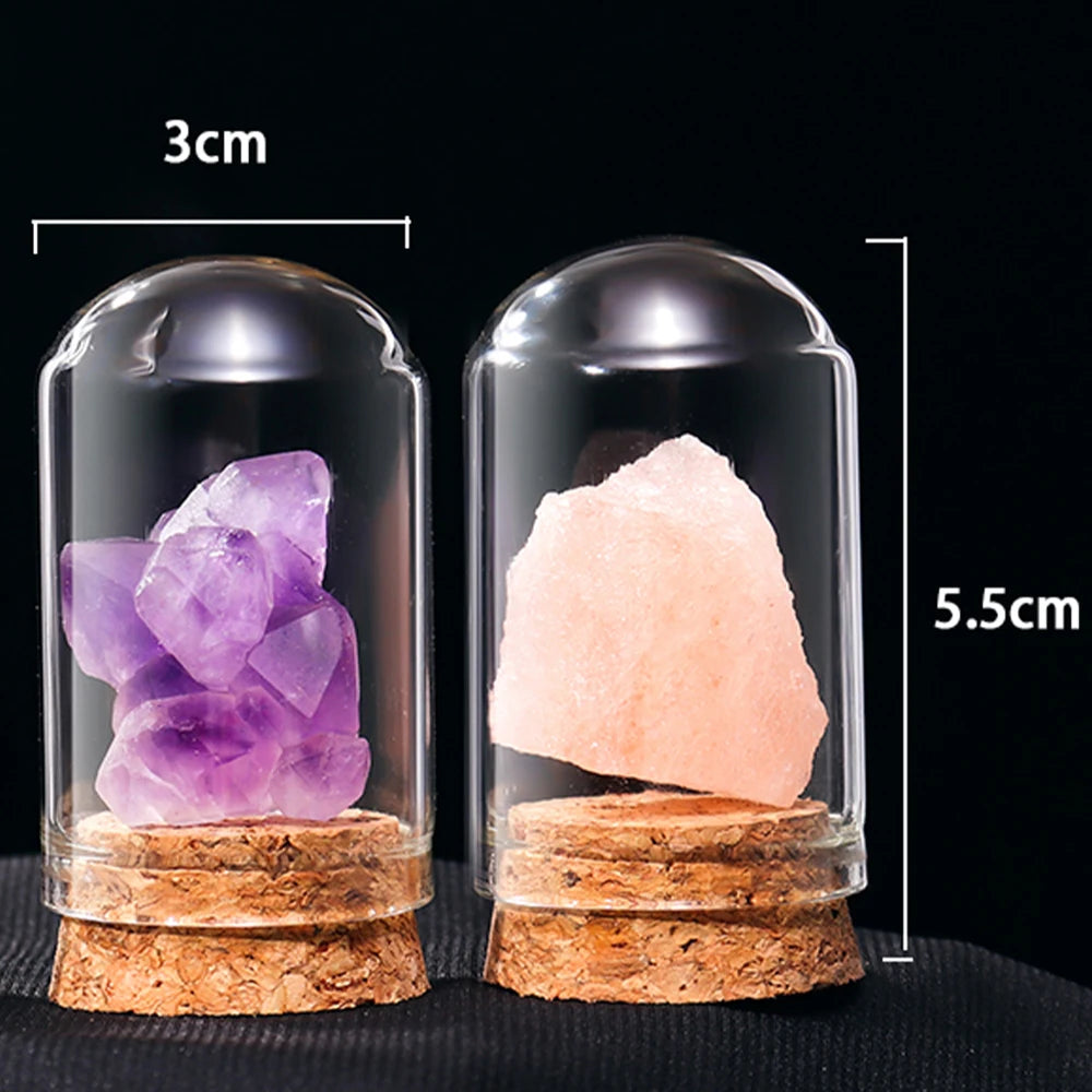 Natural Crystal Mineral Specimen Collection Bottle Rose Quartz Healthy Raw Stone Energy Quartz Home Decoration