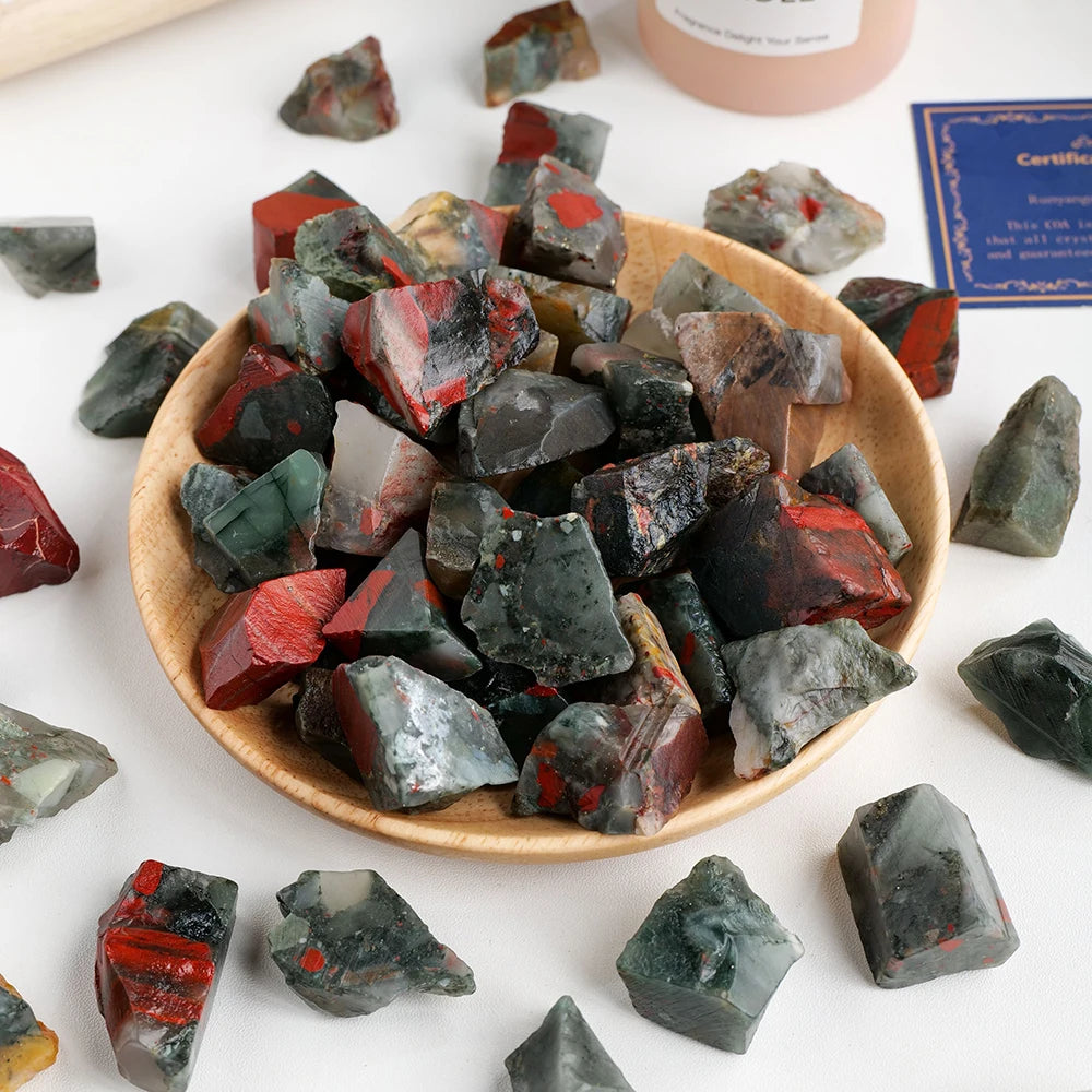 Natural Crystal Rough African Blood Stone Energy Healing Raw Stone Reiki Mineral Aquarium Home Room Decoration Fengshui