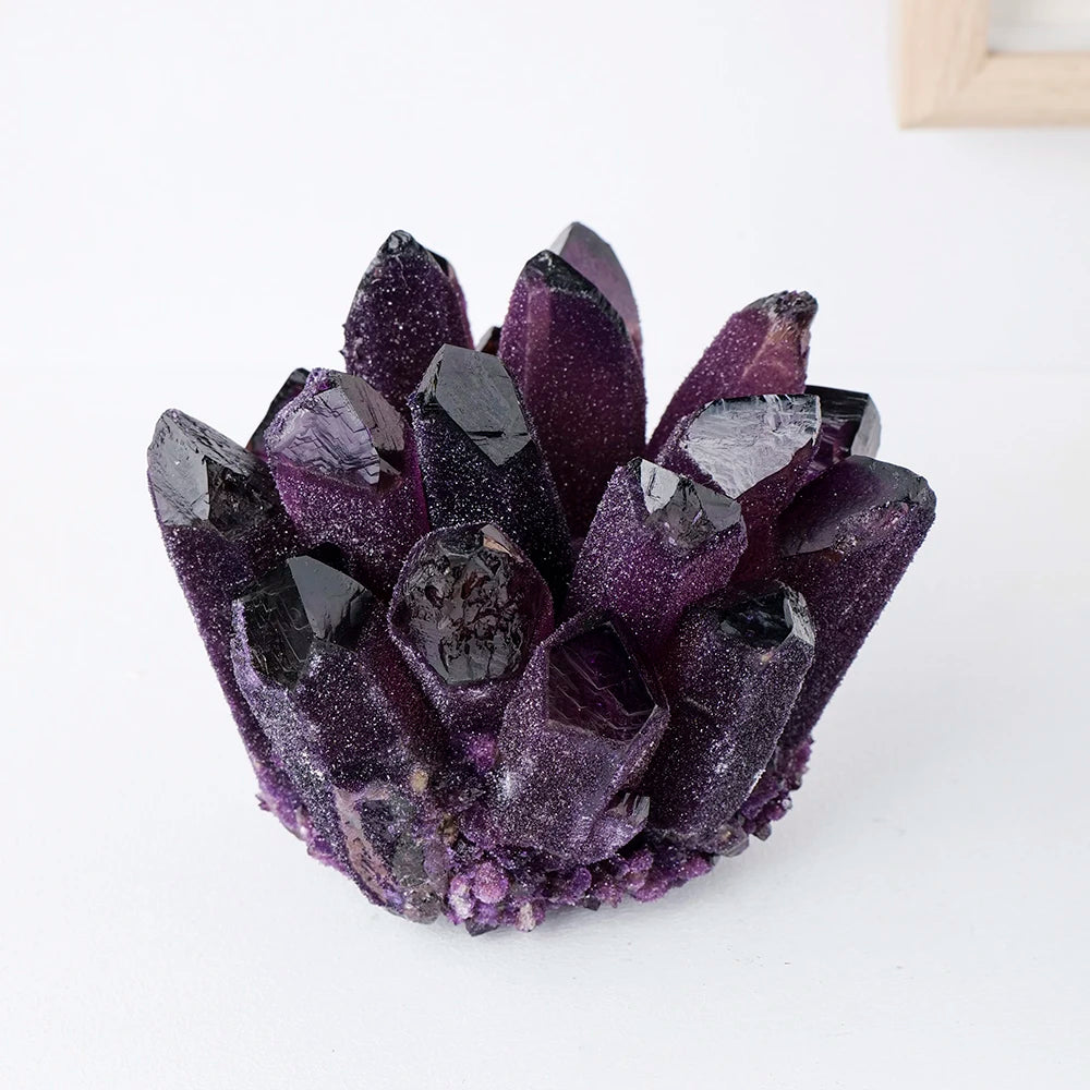 Natural Crystal Stone Purple Phantom Quartz Crystal Cluster Rock Stones Mineral Reiki Healing Specimen Home Deco